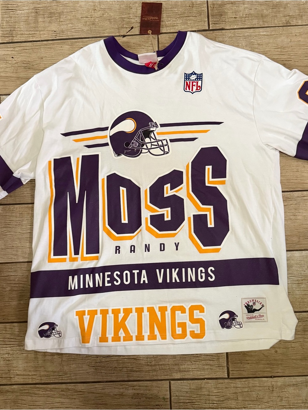 NFL Randy Moss Tribute Tee - White, Purple, Gold. Size XXL. NWT.